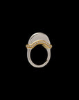 Luna Mini  Ring - Silver/Gold with Diamond Pave Detail