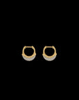 Luna X-Small Hoops - Gold with White Diamond Pave