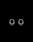 Luna X-Small Hoops - Silver with Black Diamond Pave