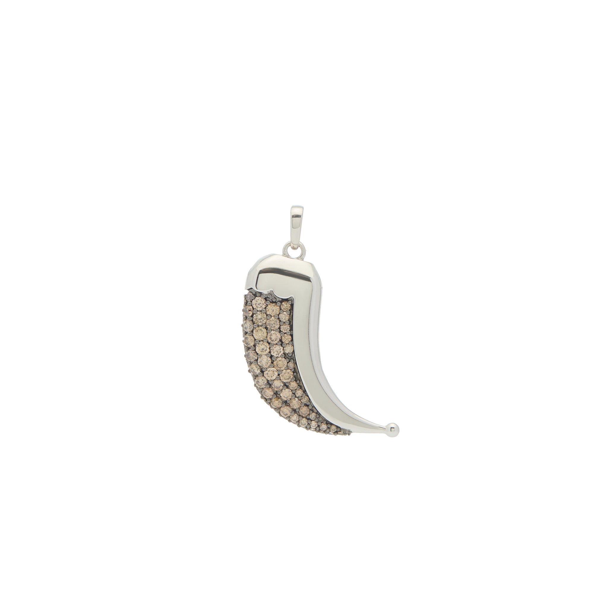 Wyld Dorian Horn - Silver &amp; Brown Pave Diamond