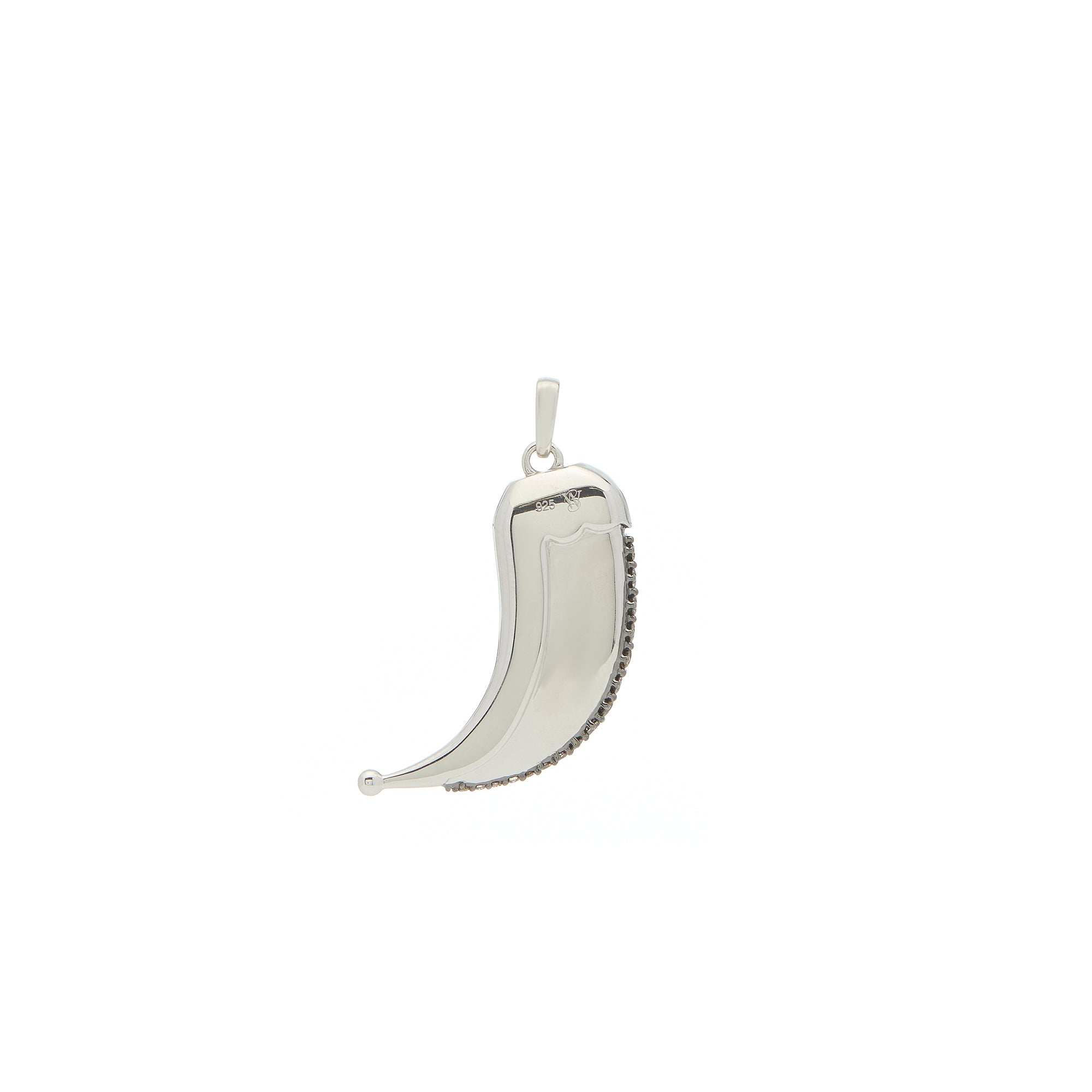 Wyld Dorian Horn - Silver &amp; Brown Pave Diamond