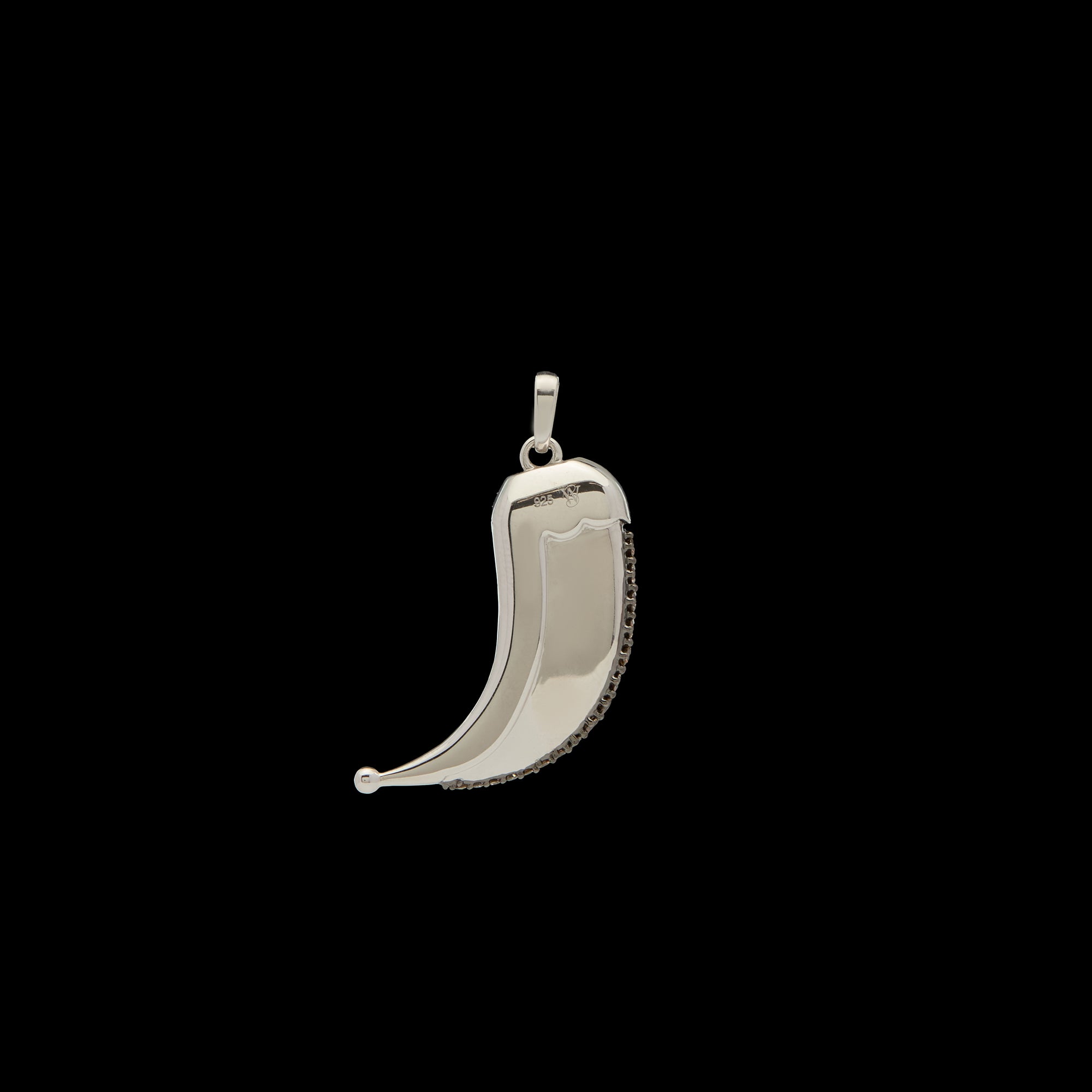 Wyld Dorian Horn - Silver &amp; Brown Pave Diamond
