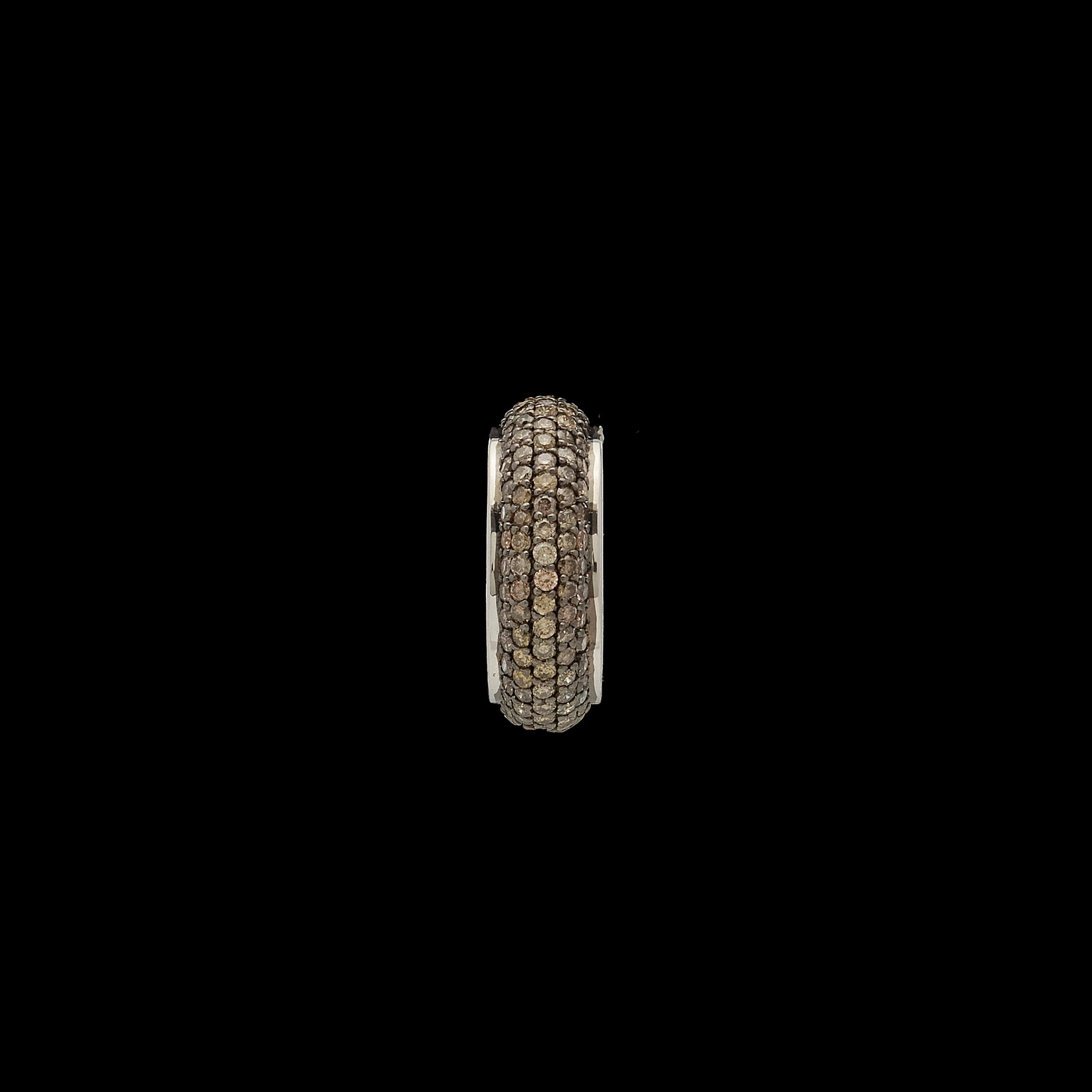 Luna Earcuff - Silver with Brown Diamond Pave