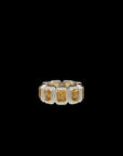 Ray of Light - Silver Quatrum Wide Band - Citrine