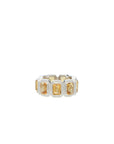 Ray of Light - Silver Quatrum Wide Band - Citrine