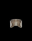 Doppia Luna Ring - Silver with Brown Diamond Pave