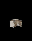 Doppia Luna Ring - Silver with Brown Diamond Pave