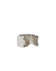 Doppia Luna Ring - Silver with Brown Diamond Pave