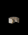 Doppia Luna Ring - Silver/Gold Black Diamond Pave