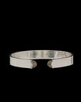 Doppia Luna Slim Cuff - Silver with Brown Diamond Pave