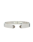 Doppia Luna Slim Cuff - Silver with Brown Diamond Pave