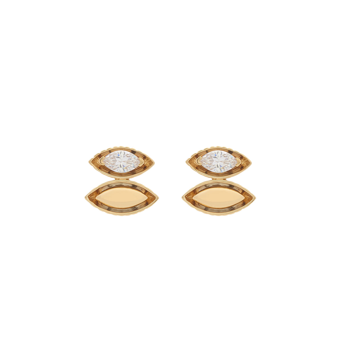 Pietre Double Studs - Gem / Gold