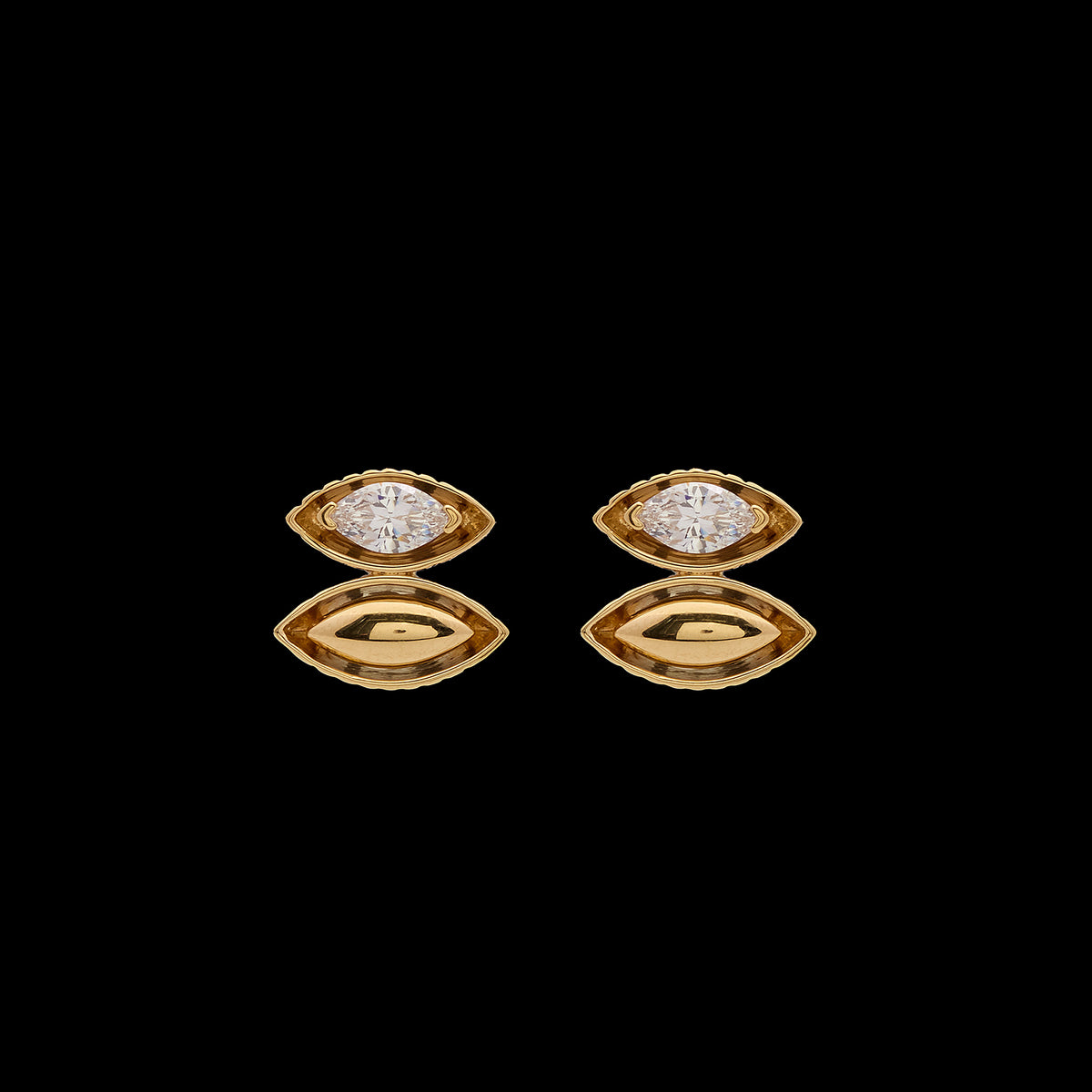 Pietre Double Studs - Gem / Gold