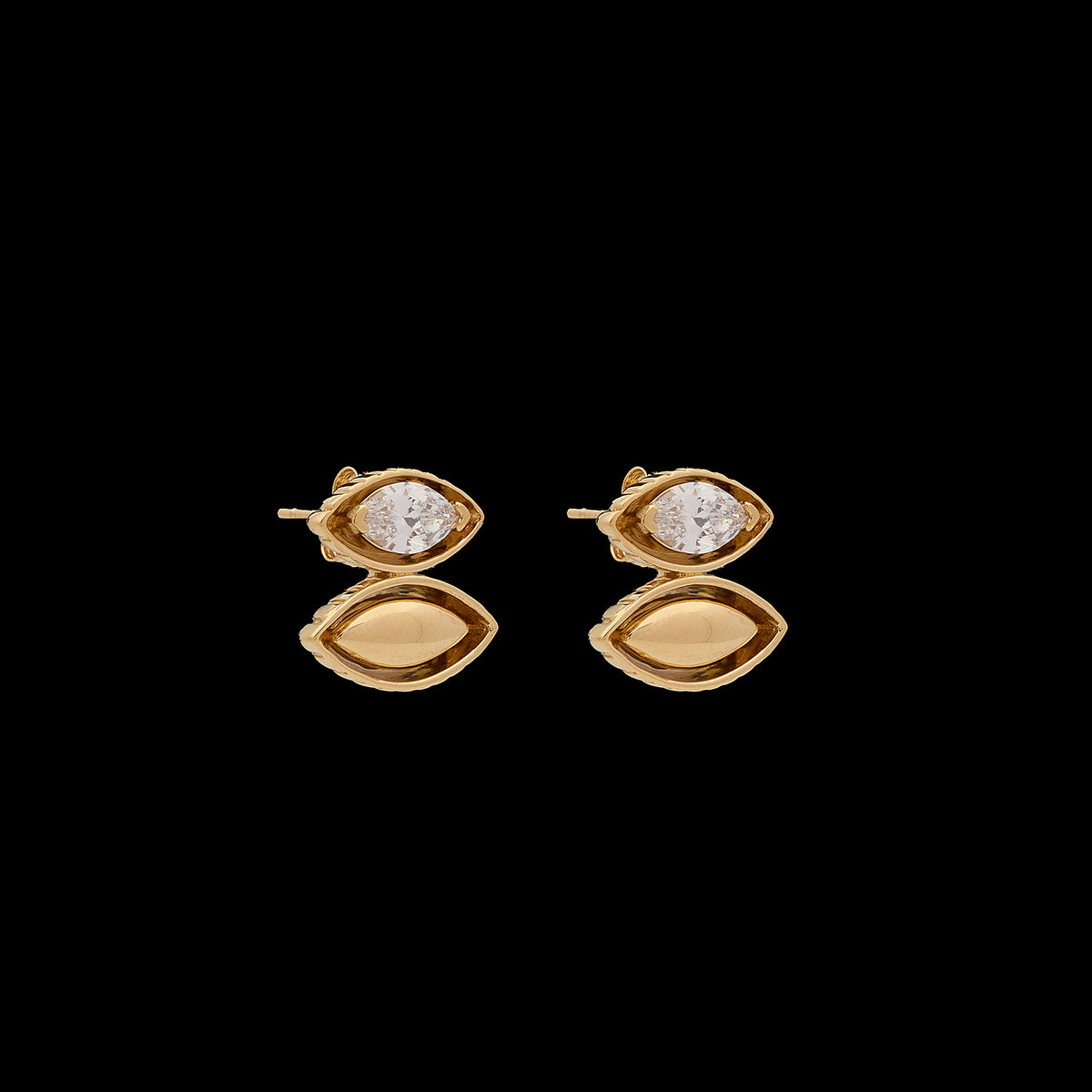 Pietre Double Studs - Gem / Gold