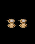 Pietre Double Studs - Gem / Gold