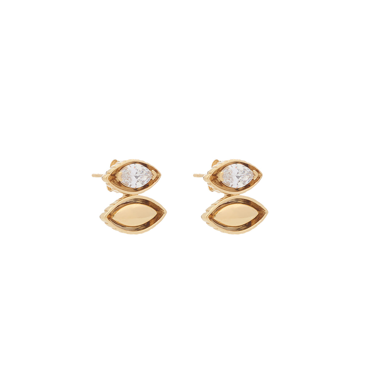Pietre Double Studs - Gem / Gold
