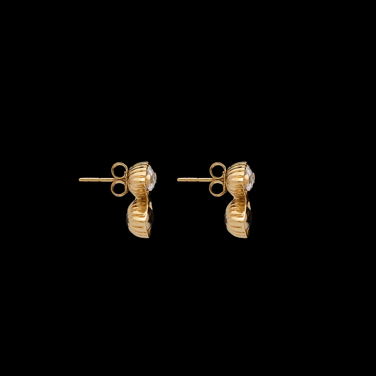 Pietre Double Studs - Gem / Gold