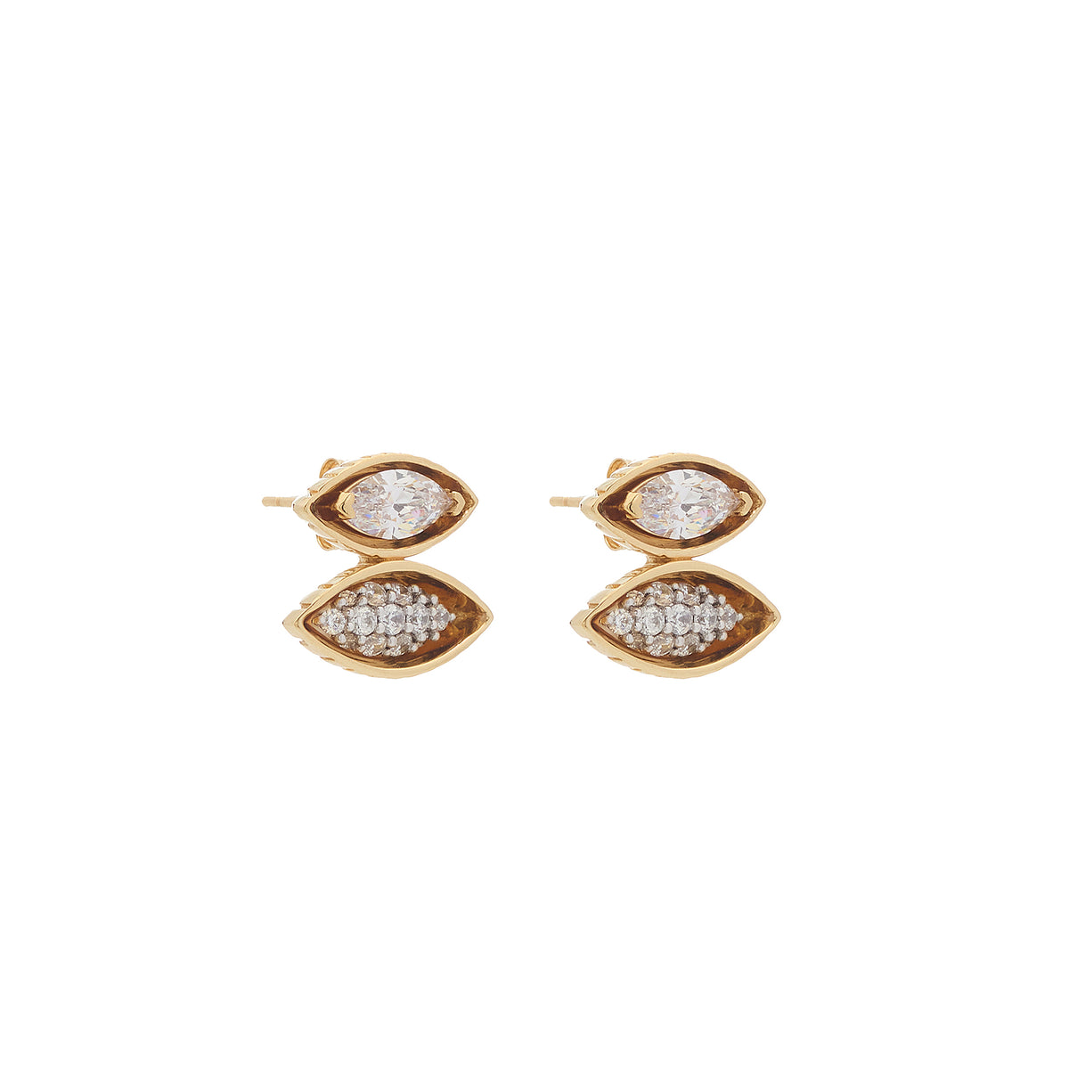 Pietre Double Studs - Pave / Gem