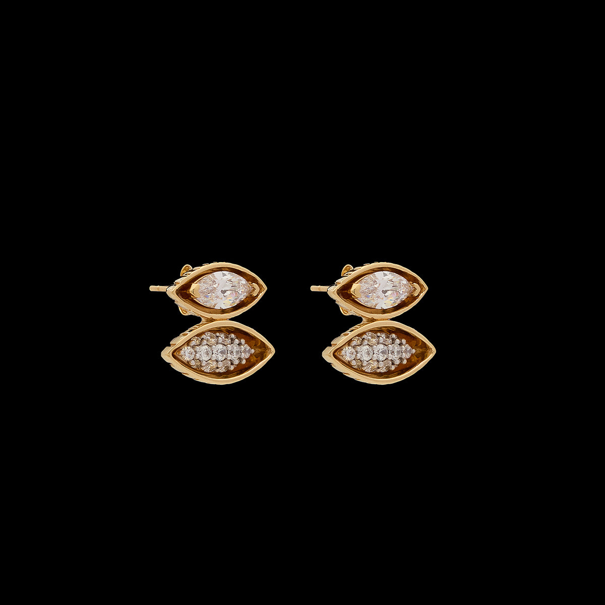 Pietre Double Studs - Pave / Gem