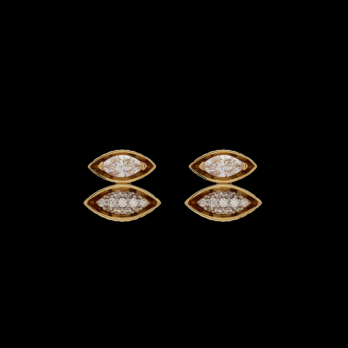 Pietre Double Studs - Pave / Gem