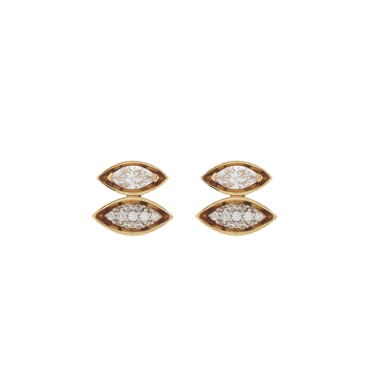 Pietre Double Studs - Pave / Gem