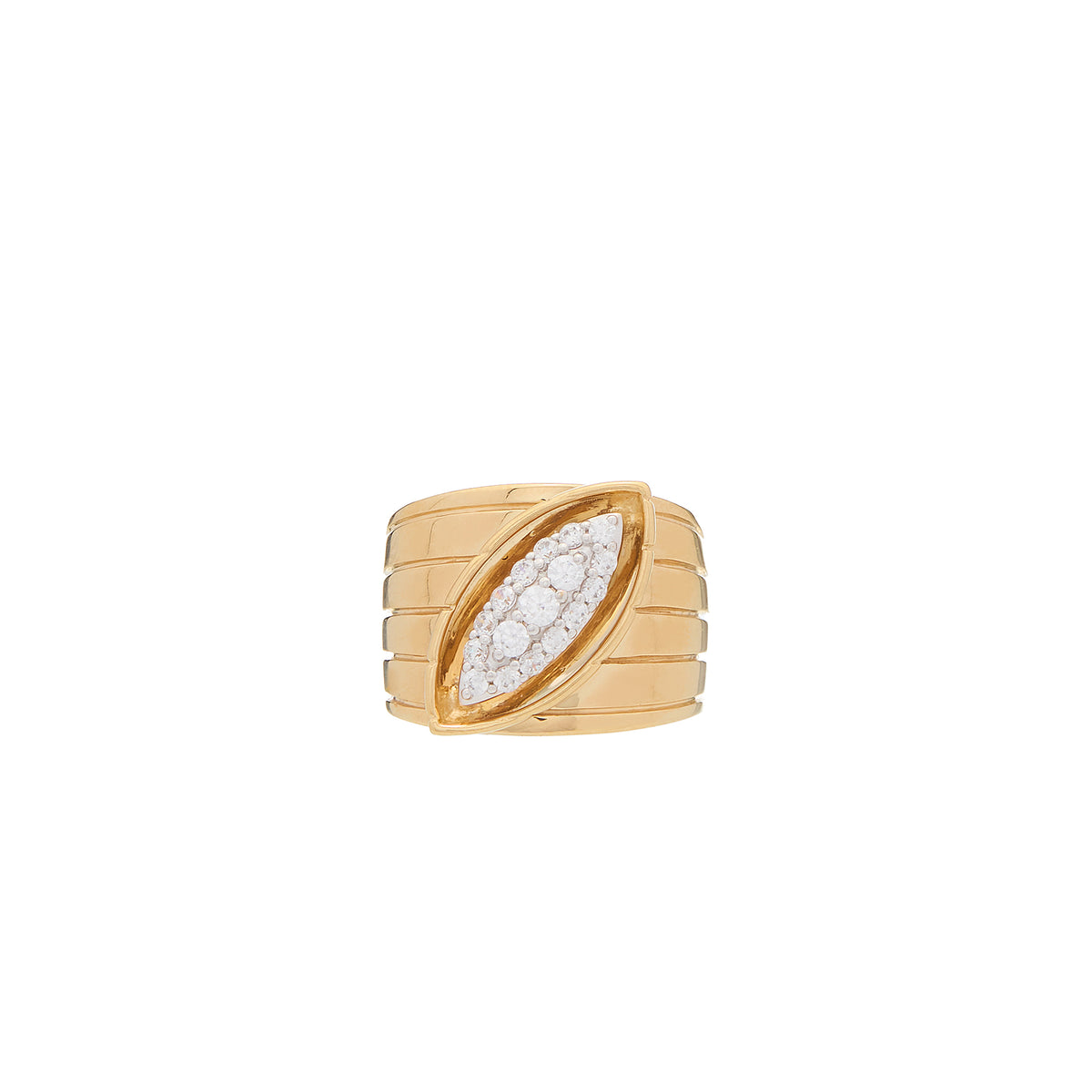 Pietre Wide Band Ring - White Diamond Pave