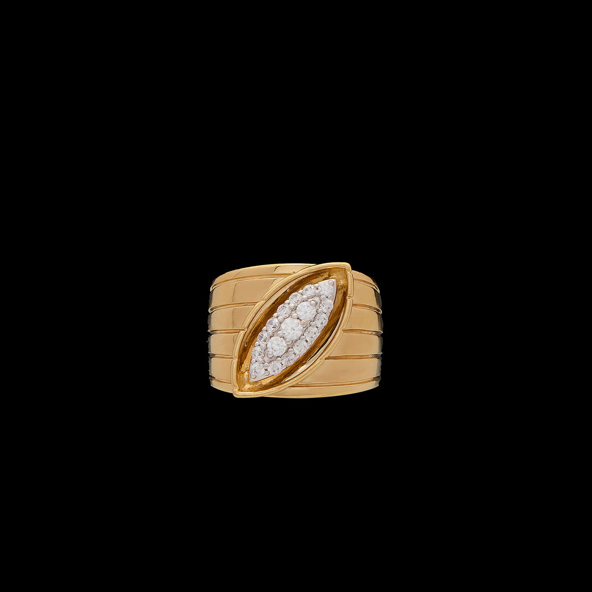 Pietre Wide Band Ring - White Diamond Pave