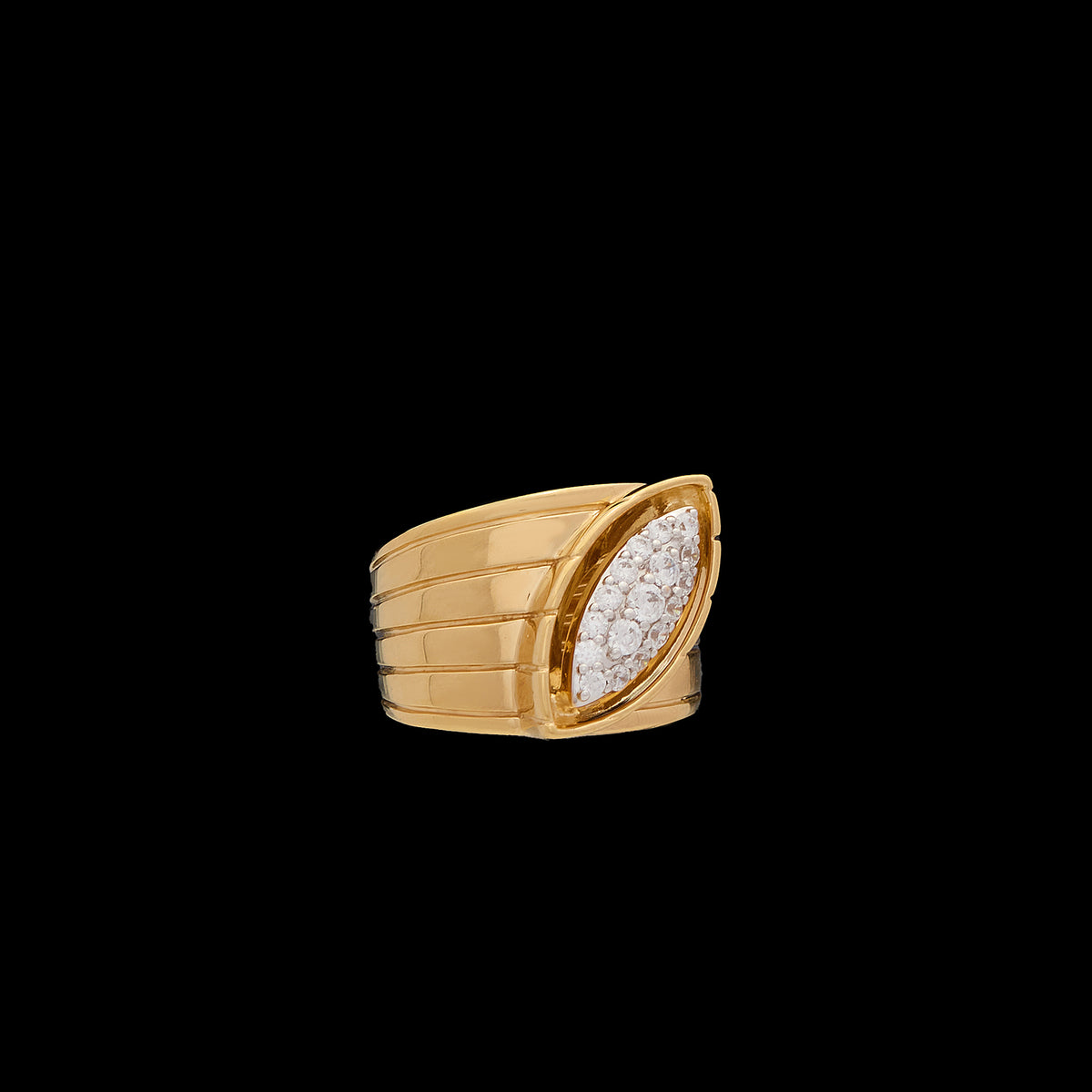 Pietre Wide Band Ring - White Diamond Pave