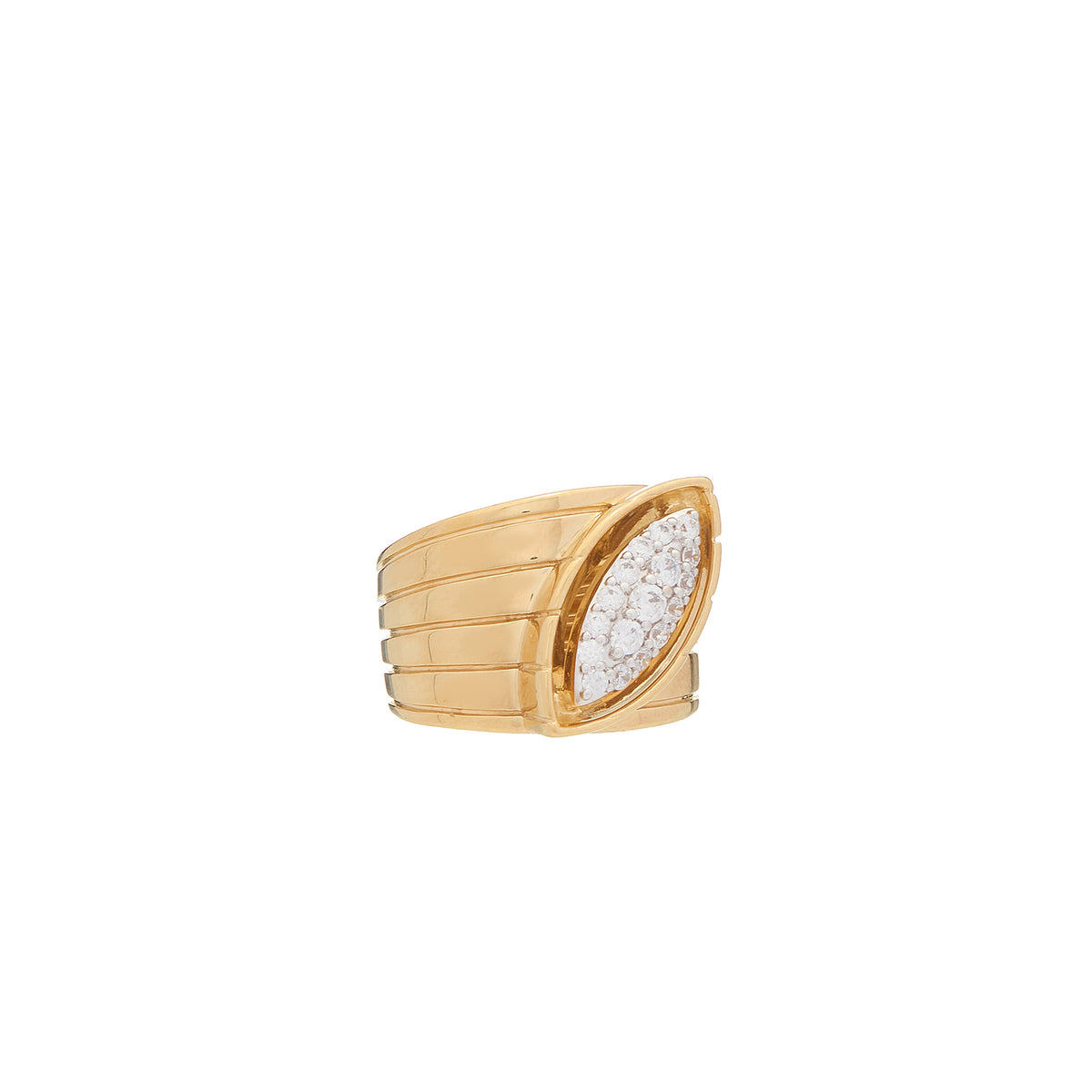 Pietre Wide Band Ring - White Diamond Pave