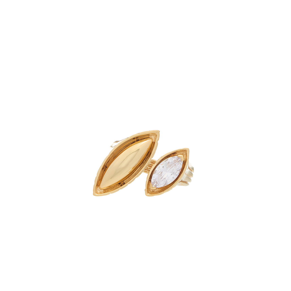 Pietre Double Ring - Large - Gold/White Topaz