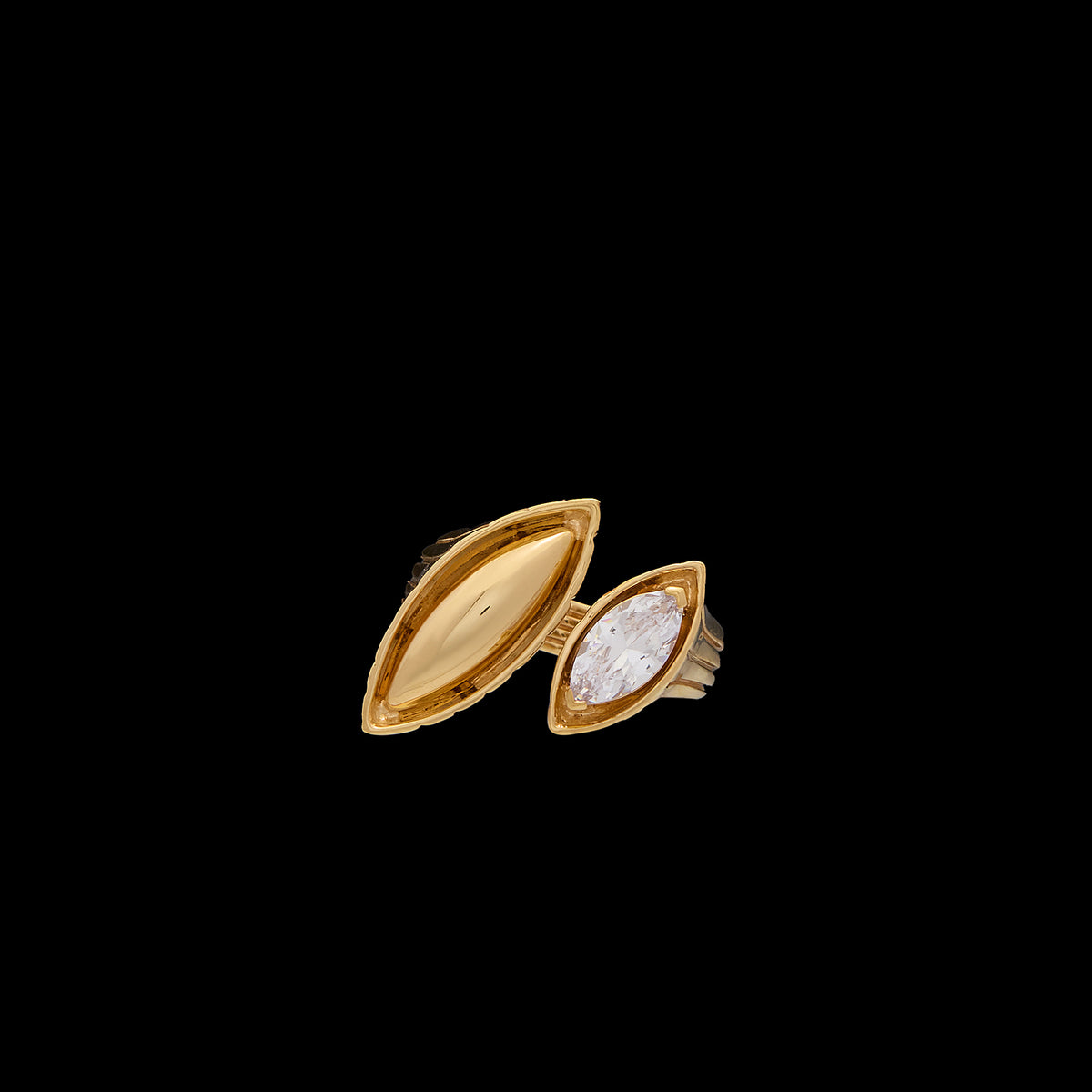 Pietre Double Ring - Large - Gold/White Topaz