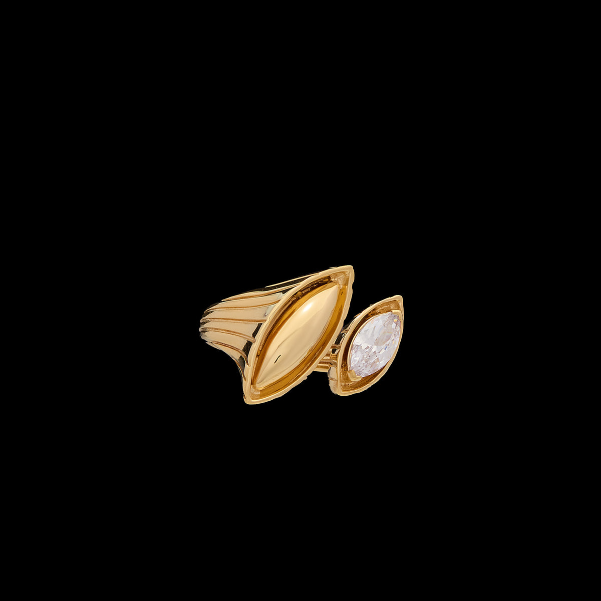 Pietre Double Ring - Large - Gold/White Topaz