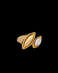 Pietre Double Ring - Large - Gold/White Topaz