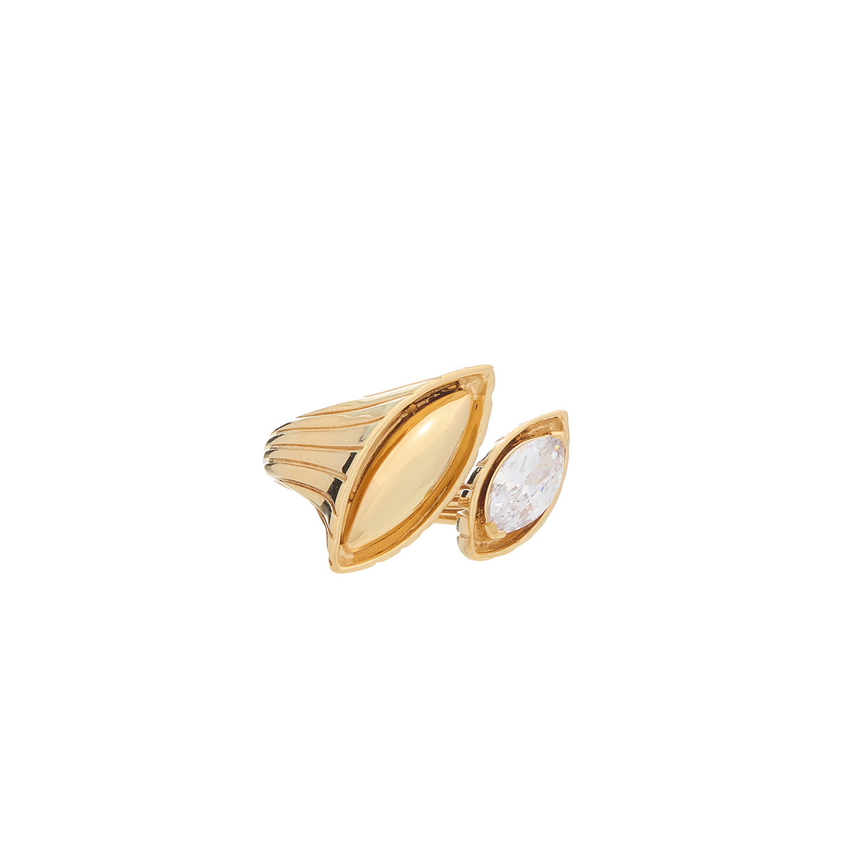 Pietre Double Ring - Large - Gold/White Topaz