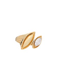 Pietre Double Ring - Large - Gold/White Topaz