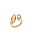 Pietre Double Ring - Large - Gold/White Topaz