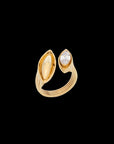 Pietre Double Ring - Large - Gold/White Topaz