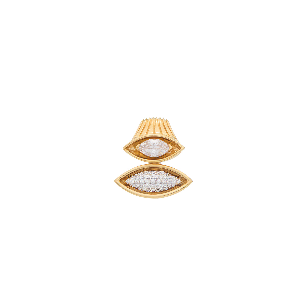 Pietre Double  Pendant - Small Gem/Pave