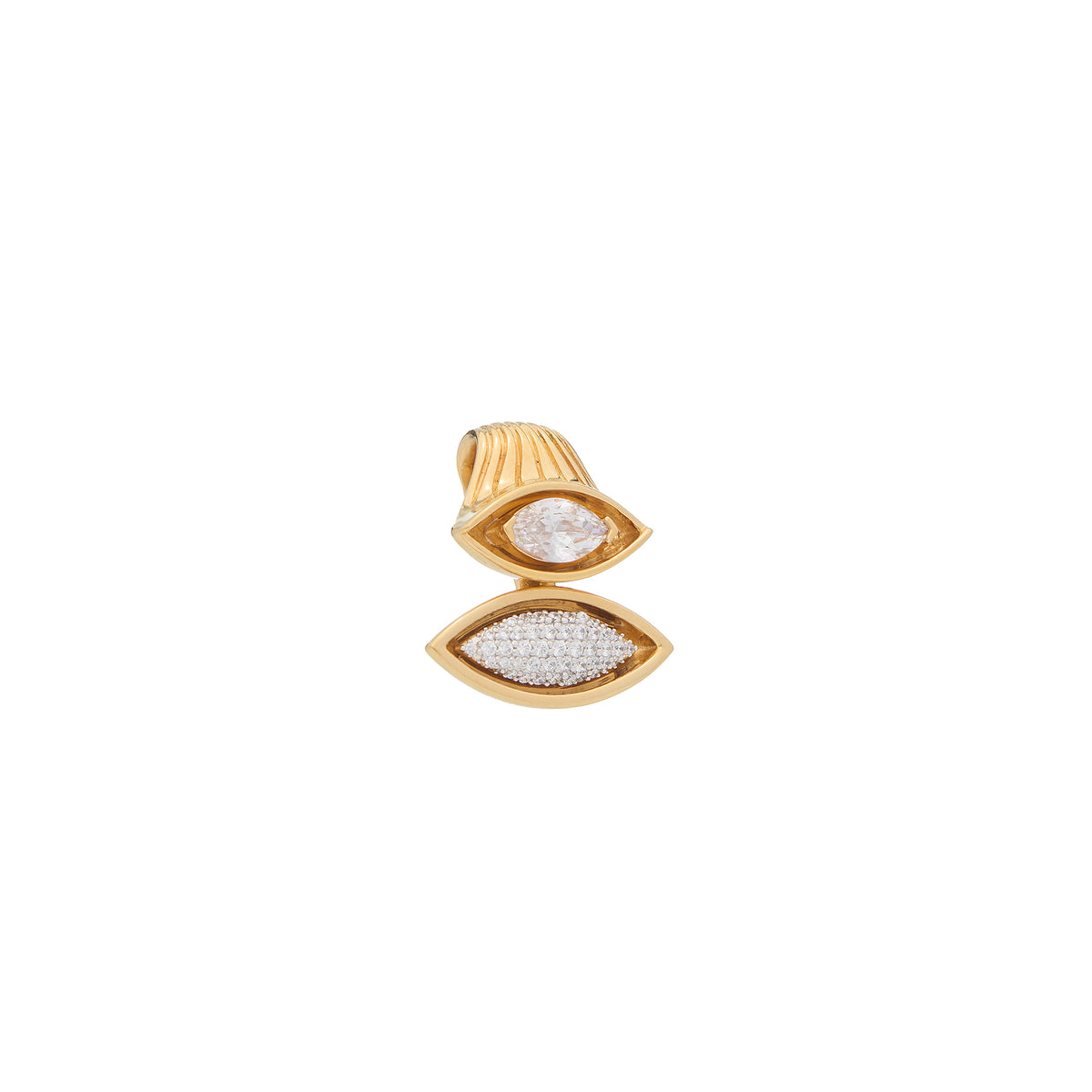 Pietre Double  Pendant - Small Gem/Pave