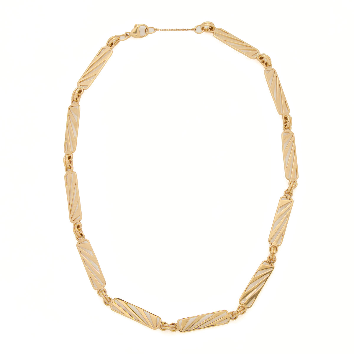 Ray of Light Link Caged  Necklace -Gold