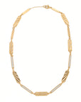 Ray of Light Link Caged  Necklace -Gold & Pave