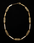 Ray of Light Link Caged  Necklace -Gold & Pave