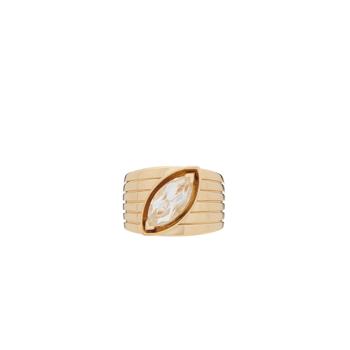 Pietre Wide Band Ring - Medium -White Topaz