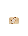 Pietre Wide Band Ring - Medium -White Topaz