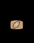 Pietre Wide Band Ring - Medium -White Topaz