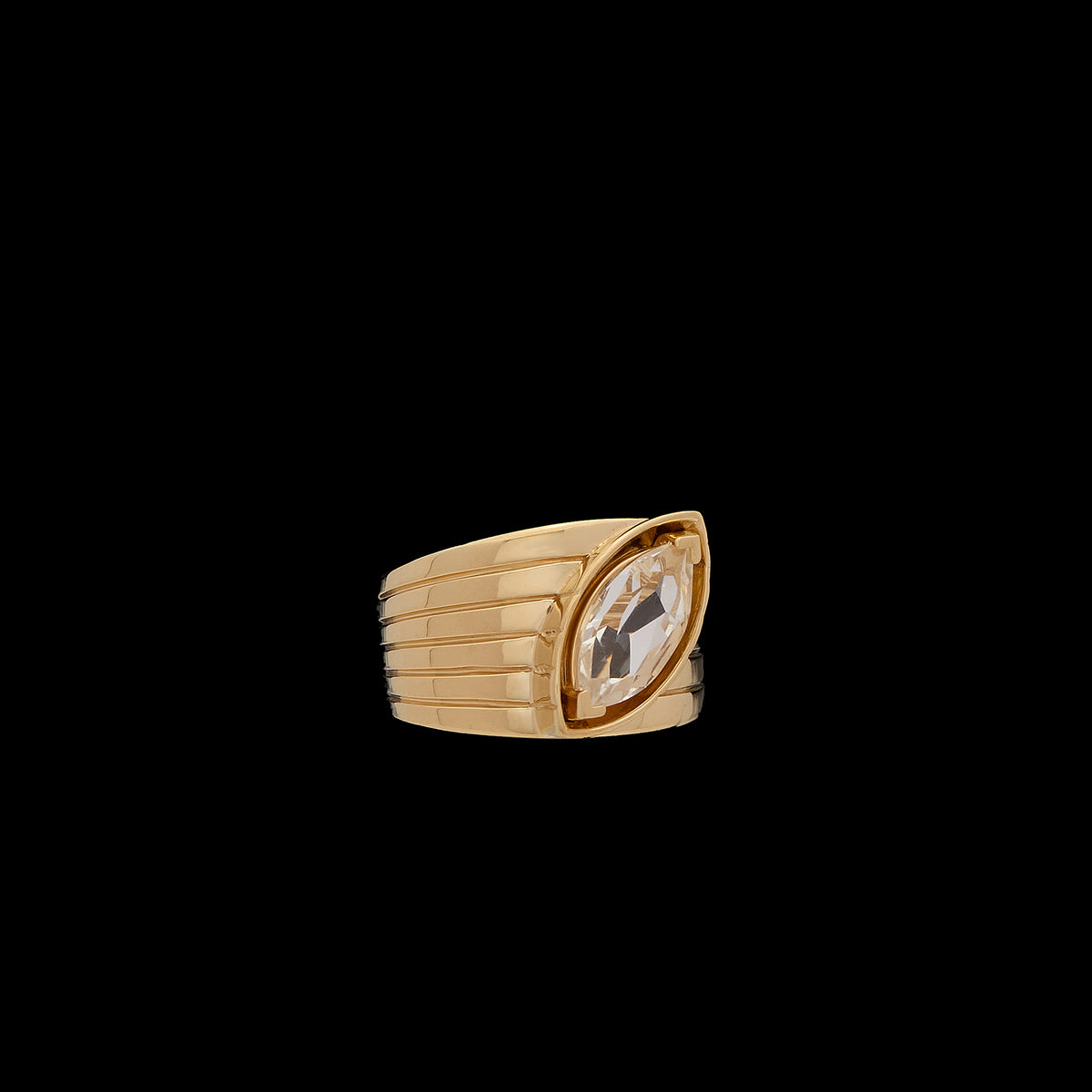 Pietre Wide Band Ring - Medium -White Topaz