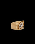 Pietre Wide Band Ring - Medium -White Topaz