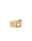 Pietre Wide Band Ring - Medium -White Topaz