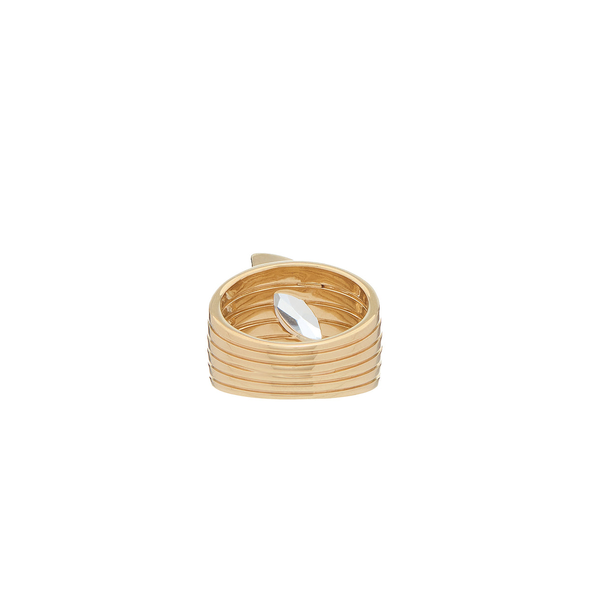 Pietre Wide Band Ring - Medium -White Topaz