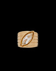 Pietre Wide Band Ring - Large - White Topaz
